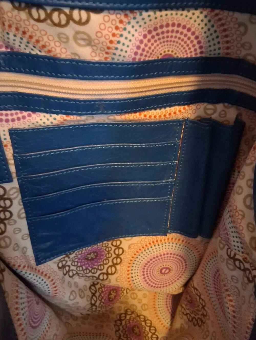 NWOT Vintage Latico Turquoise Full Grain Leather Everyday XL Hobo Tote Purse Bag